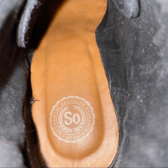 Black Wedge Lace Up SO Ankle Heeled Booties - Picture 4 of 7